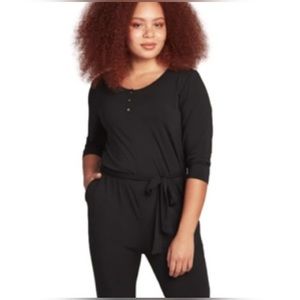 KNIX Black, Modal, 3/4 Sleeve Jumpsuit with Tie Belt Size Large